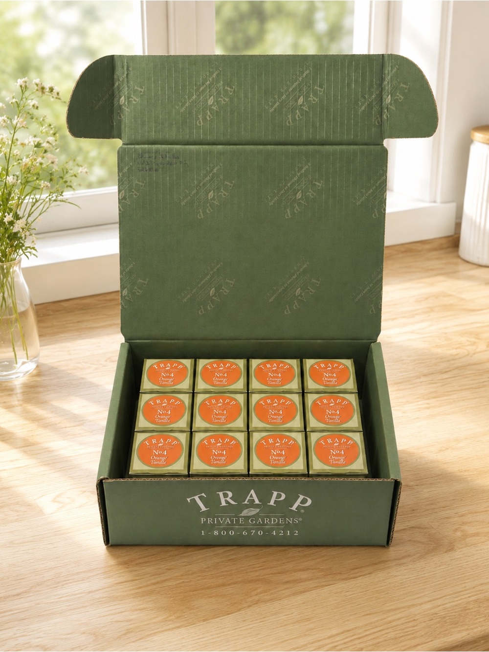 Trapp Private Gardens No 4 Orange/Vanilla Giant Scented Votive Candles Lot of 12